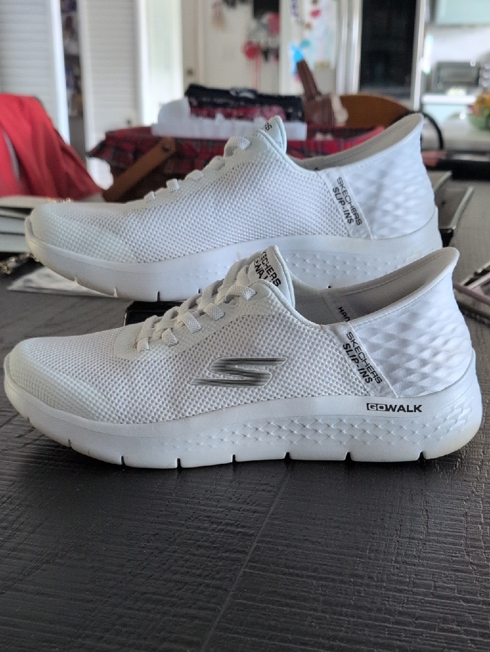 Skechers Men’s GOwalk Lightweight Slip-On Sneakers - White